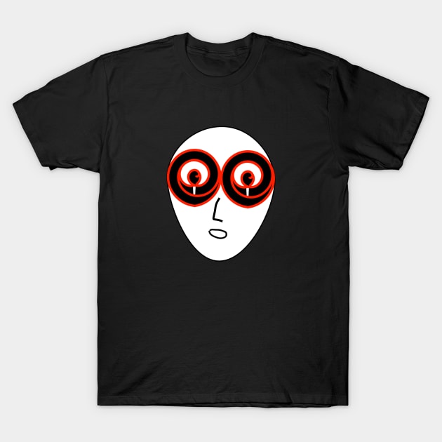 Crazy trance alien face T-Shirt by Leap Arts
